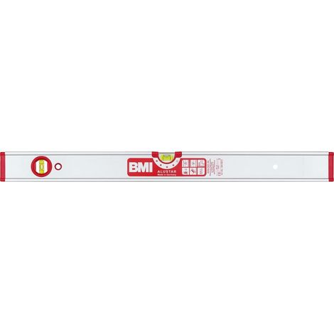 BMI Magnet-Wasserwaage LM ALUSTAR 150cm eloxiert mit 3 Libellen (1/3)