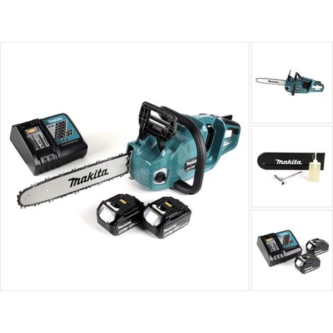 Makita DUC 355 RM2 Motosierra sin cable 36V ( 2x18V ) Brushless 35 cm + 2x 4.0 Ah batería + cargador