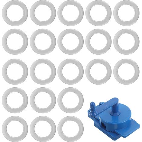 Silver Plastic Shower Curtain Ring Kit with Rotating Punch (1/5)