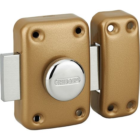 THIRARD - Verrou à bouton Apache pour porte intérieure, acier, époxy or - THIRARD