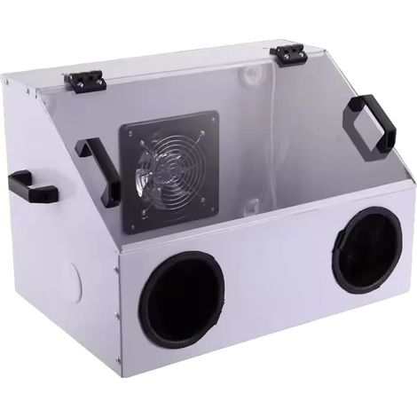 Boîte de protection contre la poussière, matériau acrylique, compatible avec les meuleuses, Grand avec ventilateur (1/2)