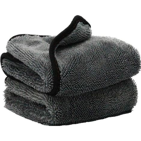 Lot de 2 chiffons de séchage ultra absorbants en microfibre Gris 60 x 50 cm (1/4)