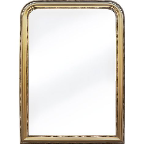 Vente-Unique – Miroir trumeau doré effet laiton en bois de paulownia – Dimensions L. 80 x H. 110 cm – Élégance vintage pour décoration intérieure