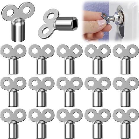 Lot de 15 clés de purge radiateur 5 mm, clés carrées universelles en zinc pour chauffage (1/5)