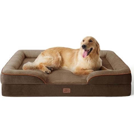 Hundebett orthopädisches ergonomisches L 122 x B 89 x H 20 cm Braun (1/5)