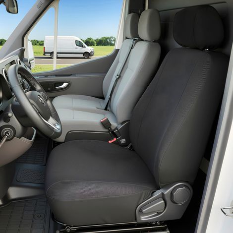 VW T5 kompatibler Sitzbezug Stoff, passgenau für Einzelsitz vorne, robuste Sitzbezüge Transporter/Van anthrazit (1/5)