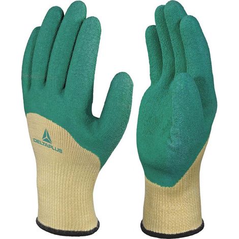 GANTS DELTA PLUS TRICOT POLYCOTON - ENDUCTION LATEX PAUME, DOIGTS ET MI-DOS - DPVV831VE0 T10 (1/4)