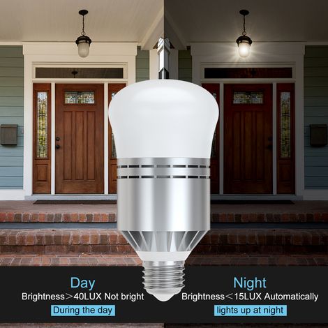 Haofy E27 LED-Lampe mit Dämmerungssensor, integrierter Lichtempfindlichkeit, automatischer Nachtbeleuchtung, intelligente Lampe für den Innen- und Außenbereich (1/3)
