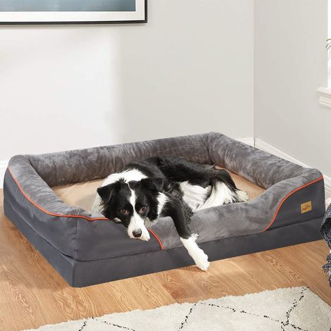 BingoPaw Jumbo Large Orthopedic Dog Bed Snuggle Foam Pet Sofa Couch Elevated Cushion Warm, 3XL - 135 x 100 x 33cm