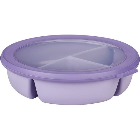 Mepal – Scodella bento bowl Cirqula – Contenitore bento box per frigo, freezer e microonde – 3 scomparti per separare gli alimenti – Contenitore per la preparazione dei pasti – Vivid lilac (1/4)