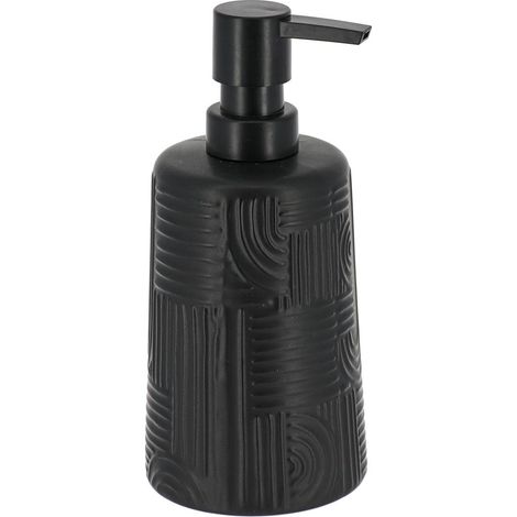 Vibrazioni etniche 430 ml dispenser di sapone gres rotondo - nero - Tendance (1/2)