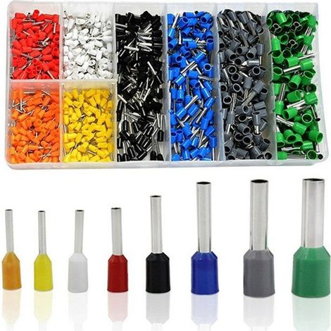 1200 PCS Embouts (0.25-6mm²) Connecteur à Sertir pour Embouts de Fil VFENG Connecteur de Ligne de Terminal Ensemble des Embouts avec Etui