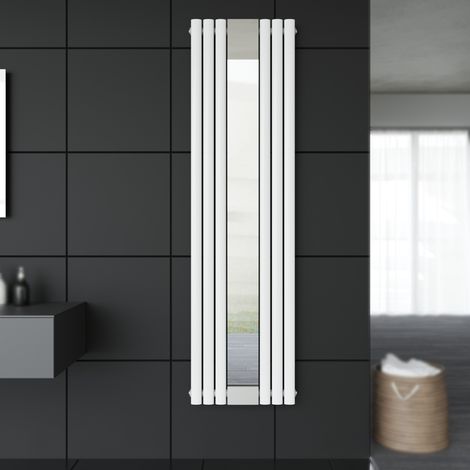 Design Röhrenheizkörper Heizkörper Paneelheizkörper Wandheizung Weiß 1800x500mm Einlagig Vertikal mit Spiegel (1/5)