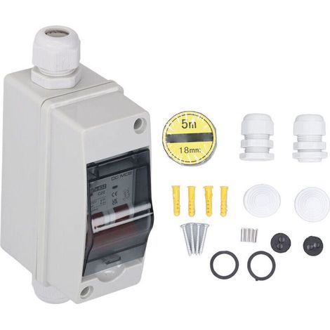 Disjoncteur miniature 2P IP65 interrupteur de déconnexion étanche pour système solaire PV DC 1000V 20A