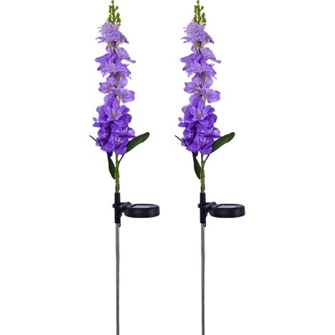 Stück Solar-LED-Kunstblumen-Gartenleuchten in Violett für Gartenwege, Terrassen und Hinterhöfe (Lila) (1/5)