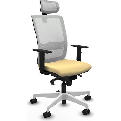 Sedia da ufficio piqueras y crespo Haches bianco crema comoda (1/2)