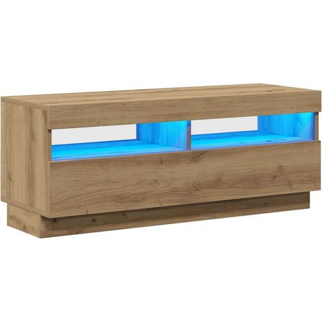 Maison Exclusive - TV-Schrank mit LED-Leuchten Artisan-Eiche 100x