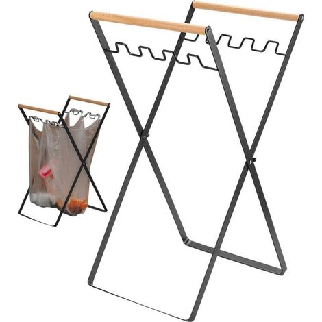 (Blanc)Sac Poubelle Pliable Suspendu, Sac Poubelle de Camping, Support de Rangement pour Pique-Nique en Plein air, Support de Sac Poubelle de Cuisine (1/5)