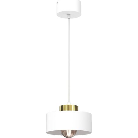 Lampada a sospensione Marti bianca oro E27 Luminex