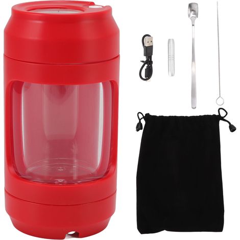 Pot à cigarettes LED lumineux 8X grossissement, étanche avec fonction broyeur, rouge, pour usage domestique, bureau, voyage