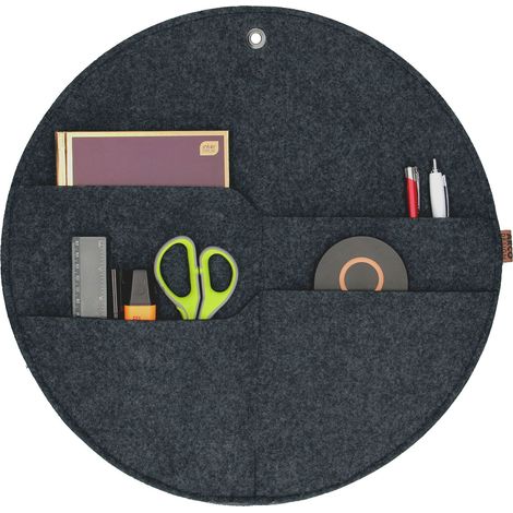 Organizzatore da parete in feltro Bertoni "Circle" diametro L -35 cm - antracite, 4 tasche, ecologico (1/5)