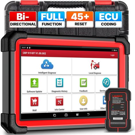 X431 CRP919E BT Valise Diagnostic Auto Multimarque, ECU Coding, 45+ Service, Contrôle Bidirectionnel Diagnostic sans Fil Bluetooth avec DBScar VII, FCA AutoAuth, CANFD (1/5)