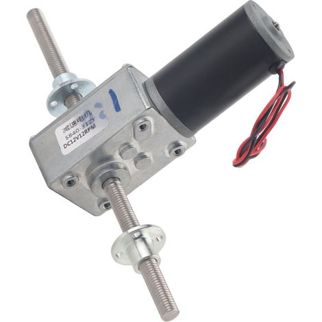 Motoréducteur à vis sans fin coaxial à filetage M8, arbre droit et gauche, réduction de vitesse 1280, avec bride, taux de réduction 31