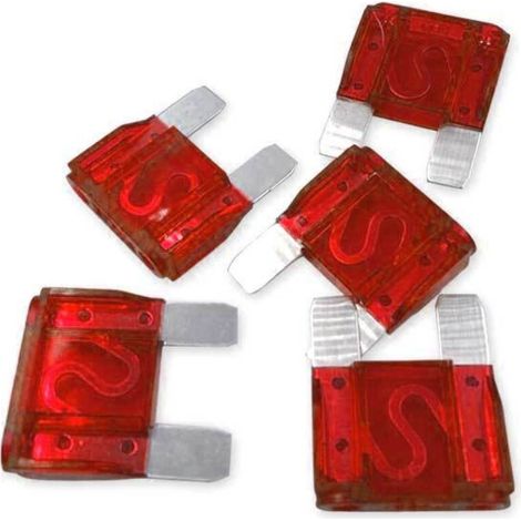 Fusibles Maxi 50A – Paquete de 5 – Protección eficaz – Dimensiones 29,2 x 8,9 mm – Identificación por color rojo