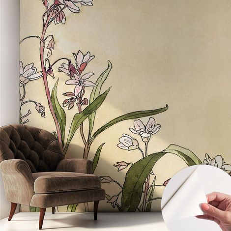 Fotomurale adesivo stickers - murali decorativo - soggiorno moderno - effetto realistico - Eleganza floreale 250x250 cm (1/5)