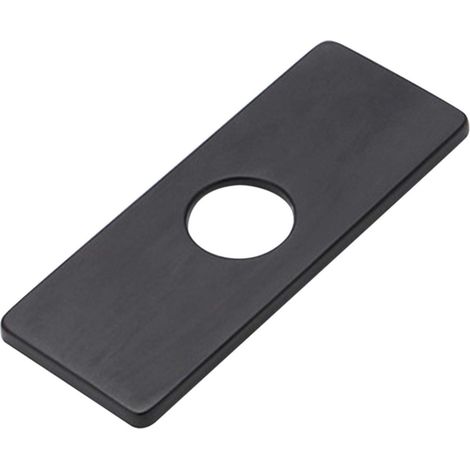 Plaque de Robinet en Acier Inoxydable, Base et Couvercle de Trou Rectangulaire, Robinet de Lavabo de Cuisine et Salle de Bain (Noir) (1/5)