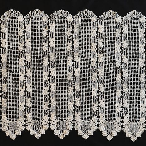 Brise Bise macramé motif fleurs Ecru 90x45 cm
