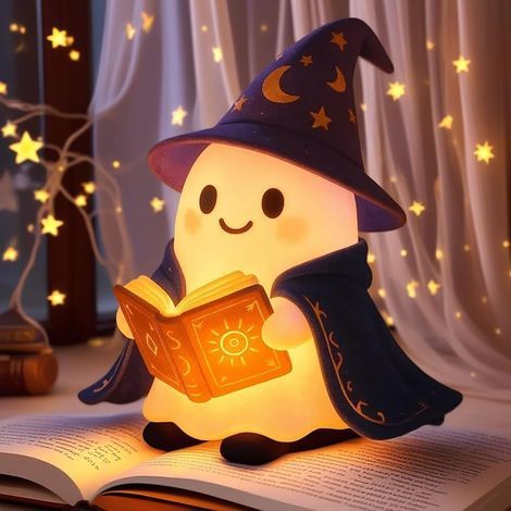 Lampe de lecture fantôme - Lampe de lecture fantôme - Lampe LED 3D - Lampe décorative de bureau d'Halloween pour chambre à coucher - Décoration d'Halloween pour lecteur (lampe de lecture) (1/5)
