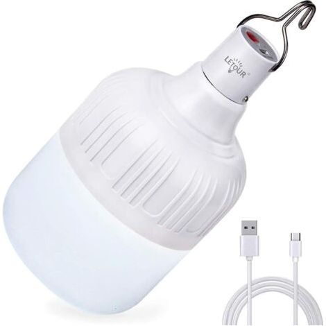 Lampe de camping LED, lampe de travail LED avec suspension, lampe de camping LED USB, lampe de tente 60 W 5000 lumens 5 niveaux dimmable lampe de camping rechargeable pour camping terrasse jardin barb (1/5)