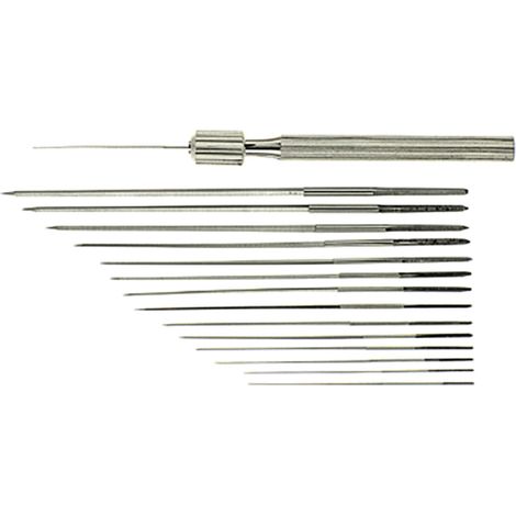 Stahlwille – Alésoirs pour gicleurs – Lot de 16 pièces – Dimensions de 0,33 à 2,0 mm – Avec support pour rangement