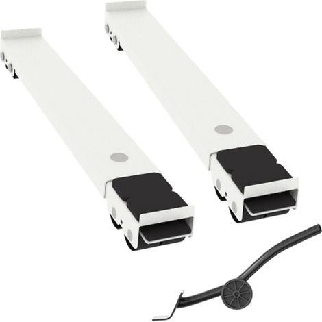 Lot de 2 bases mobiles pour machine à laver - Longueur réglable - Pour carrelage, parquet, meubles de maison - Longueur réglable (1/5)