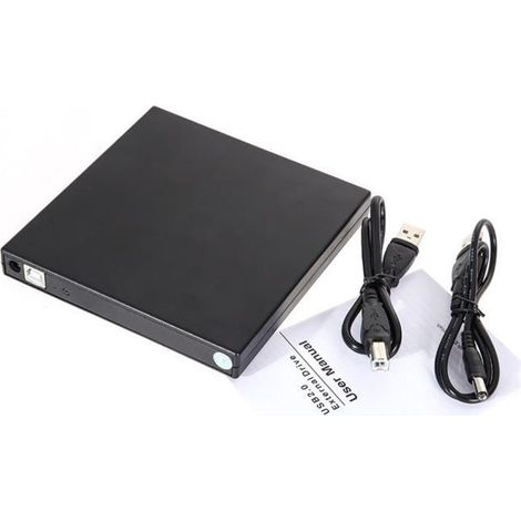 GRAVEUR LECTEUR EXTERNE USB 2.0 DVD-R & CD-RW COMPATIBLE AVEC WINDOWS 2000/XP/VISTA/WINDOWS7 - NOIR