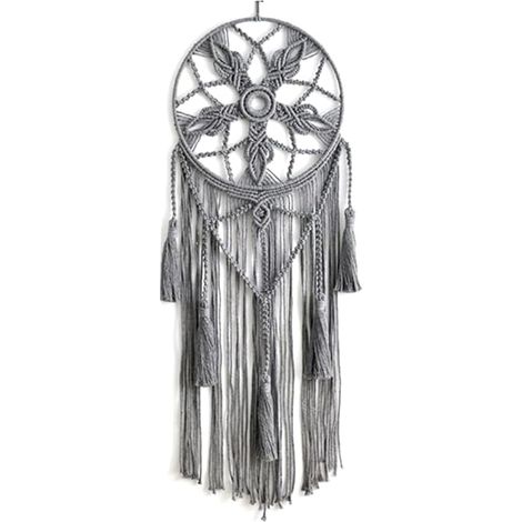 Lntyq Tapisserie murale en coton macramé bohème tissé à la main avec ornement pour chambre à coucher, salon