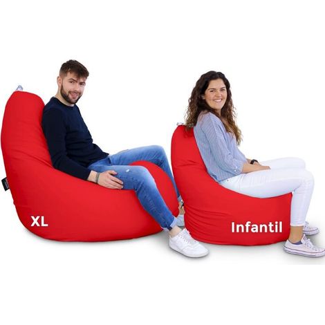 Pouf Poire Relax Similicuir Rouge Enfant rouge