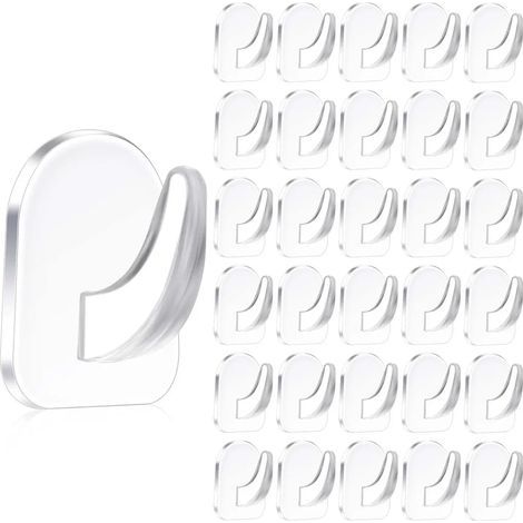 30 transparente, selbstklebende Wandhaken, magische Haken