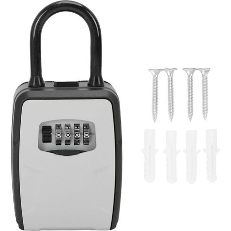 Boîte de verrouillage à clé en alliage d'aluminium, grande capacité, combinaison de sécurité à 4 chiffres, pour maison, bureau, appartement. (1/5)