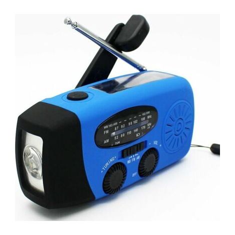 FENOPLASTICAGénérateur Portable Multifonctionnel à Manivelle Bleu Rechargeable Solaire 2000mAh (1/5)