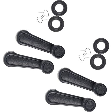 Lot de 4 Manivelles Universelles en Plastique Gris pour Lève-Vitre Automobile (1/4)