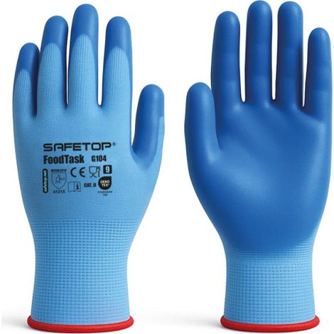 Guante alimentario azul nitrilo sólido Foodtask 10 Azul