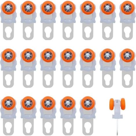 20 pièces Rouleau pour Rail de Rideaux, Roue de roulement, glisseur de Rideau, Rouleau Silencieux, Rouleau directionnel, pour Rail de Rideau (1/5)