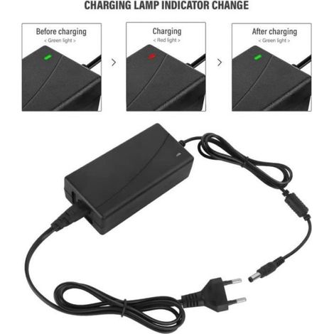 42V 2A Chargeur de Batterie Adaptateur Secteur pour Trottinette électrique équilibrage Vélo DC Chargeur Universel 5,5x2,1mm/5,,5x2.5 (1/4)