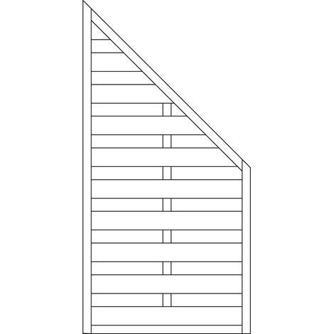 Dichtzaun GRAU, Schrägel. R.45x45mm, B 90 x H180/90 cm