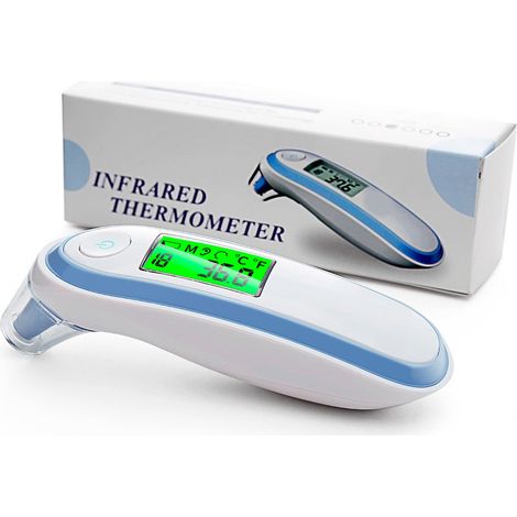 Thermometre Infrarouge Frontal Et Auriculaire - Non Contact - Memo 35 Mesures - Mode Silencieux - Pour Adultes Enfants Et Bebes - 1 Unite (1/5)