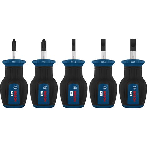 Bosch PRO Hand Tool - Screwdriver PRO Stubby Screwdriver PH/SL Set, 5 pcs 1600A03HU6 (1/5)