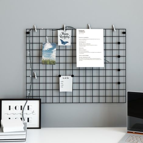 Panneau de grille Sæby mural 75 x 55 cm noir [en.casa] (1/5)