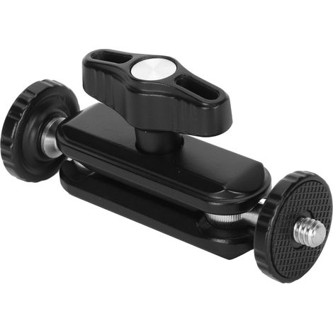 Collier de serrage à vis 1/4 pouce, double rotule, rotation à 360°, en alliage d'aluminium, pour moniteur de caméra (1/5)